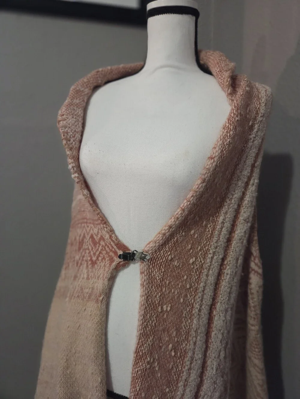 Free People Pink Boho Hooded Sweater Vest Cardigan | XS/S
